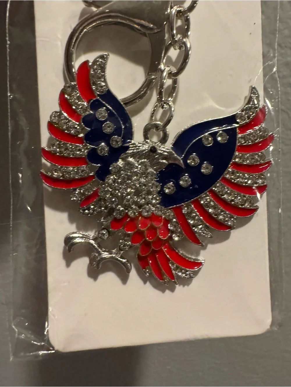 Silver Tone or Gold Tone Patriotic Eagle Key Chain or Charm. PICK ONE